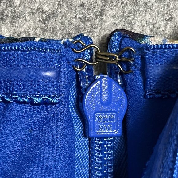 BCBG MaxAzria Corset Top Womens 2 Blue BOHO Asymmetric Ribs Fringe Bustier Tiers - Picture 16 of 17